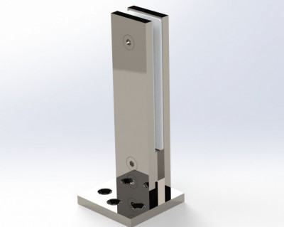 Стеклодержатель Inoxstore, зажимной 48х200, со смещением, сатинированный AISI 304