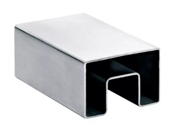 Поручень на стекло профильный 60х40 мм с пазом 24х24 мм, САТИН, AISI 304