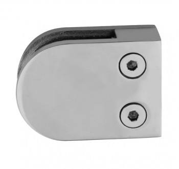 Стеклодержатель Inoxstore литой полукруглый 40х50х25 мм / Ø 0мм, под стекло 10 мм, полированный, AISI 304