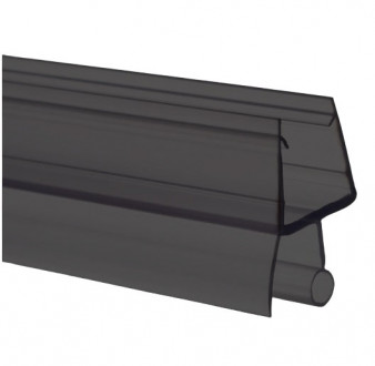 Уплотнитель Inoxstore дверь-пол, под стекло 10 мм /2,5 м, для душевой кабины, ПВХ, черный