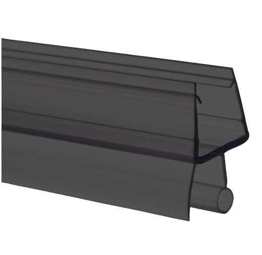 Уплотнитель Inoxstore дверь-пол, под стекло 10 мм /2,5 м, для душевой кабины, ПВХ, черный