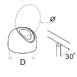 Наконечник Inoxstore "Сфера" Ф42,4 мм, для поручня Ø 42,4 мм, угловой, полированный, AISI 304