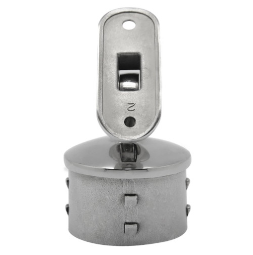 Кронштейн на стойку Inoxstore Ø 32х1,5 мм, забивной, ложемент-шарнир под Ø 42,4 мм/50,8 мм, полированный, AISI 304