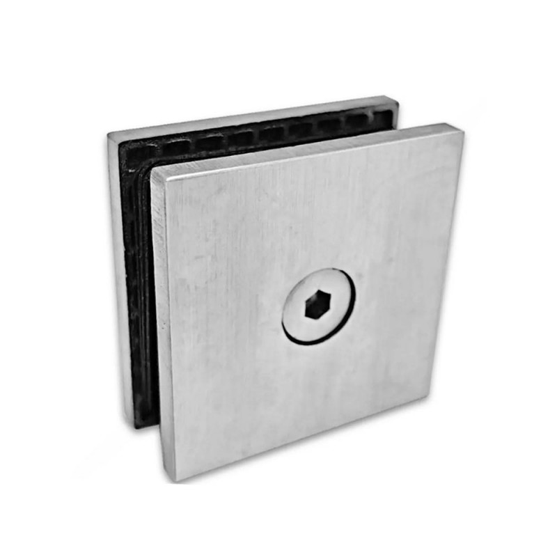 Стеклодержатель литой 45х45х4 мм, под стекло 10мм, сатинированный, AISI 304