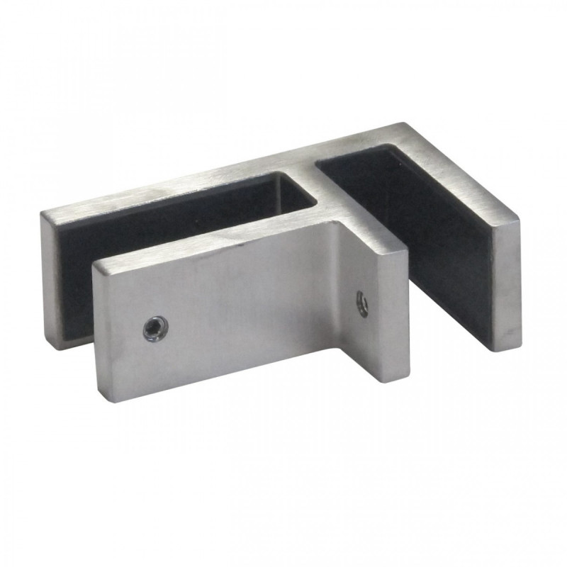 Соединитель стекла 45x72x90°, под стекло 10 мм, сатинированный, AISI 304