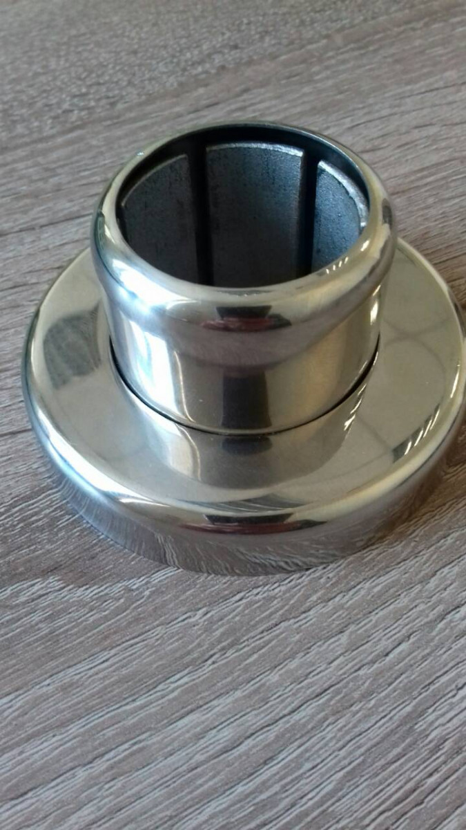 Крепление стойки Inoxstore Ø 38,1 мм, с крышкой Ø 100 мм,  полированное, AISI 304