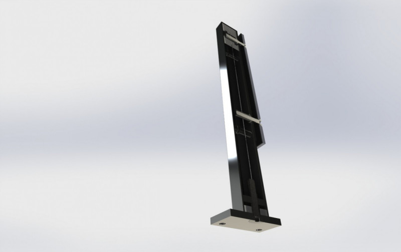 Стеклодержатель Inoxstore напольный с прижимной пластиной, 40х40х400 мм, сатинированный, AISI 304