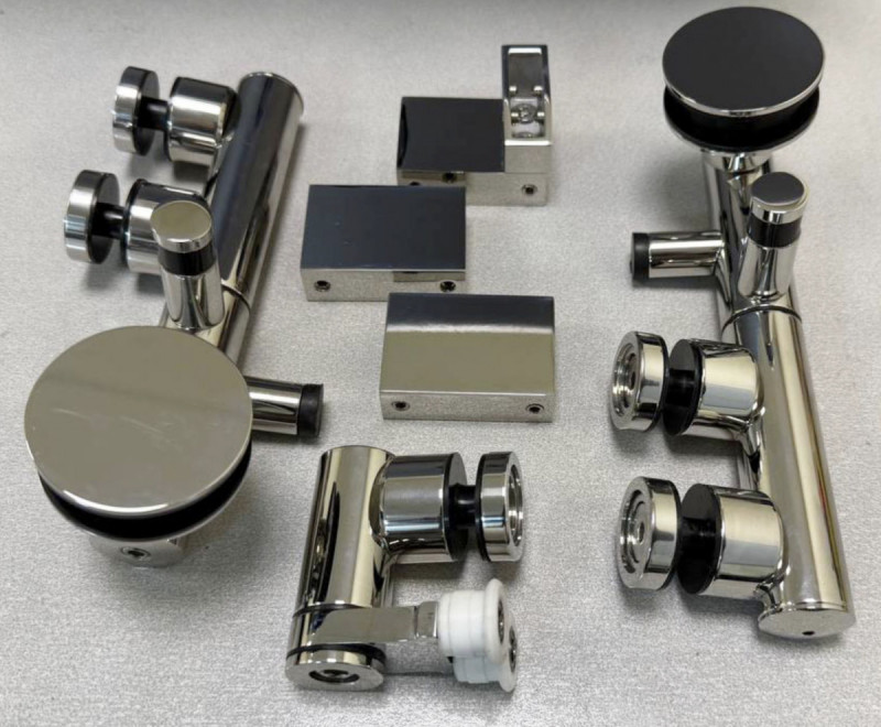 Комплект раздвижной системы с открыванием двери во внутрь 90° Inoxstore, полированный, алюминий и AISI 304