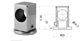 Ригеледержатель Inoxstore "квадрат" Ø 16х0мм, литой, полированный, AISI 304