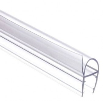 Уплотнитель Inoxstore для стеклянных дверей душевой кабины, под стекло 10 мм / 2,5 м, ПВХ, ультрапрозрачный