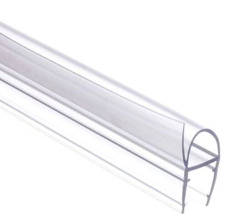 Уплотнитель Inoxstore для стеклянных дверей душевой кабины, под стекло 10 мм / 2,5 м, ПВХ, ультрапрозрачный