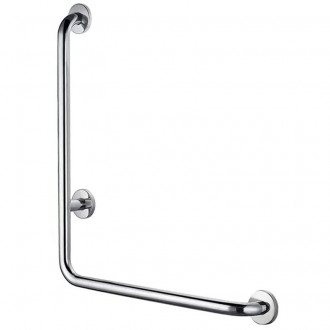 Поручень пристенный для ванных комнат 800х600 мм, изгиб 90° Inoxstore, левый, полированный, AISI 304