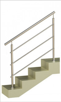 Ограждение на три ригеля, круглый поручень и круглые стойки