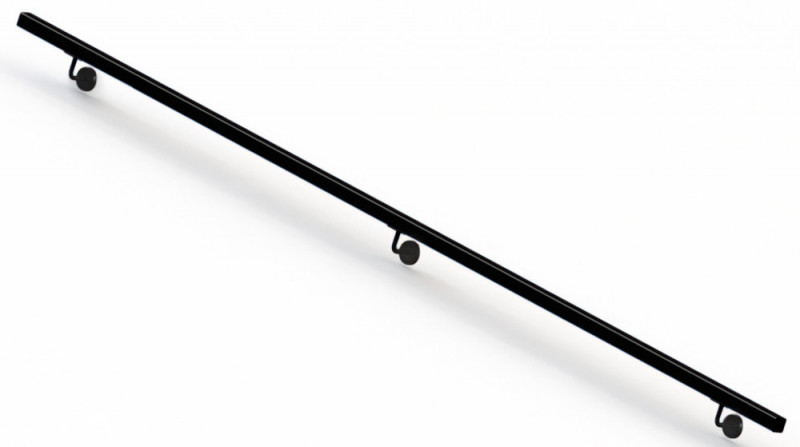 Пристенный поручень Inoxstore 40х40 мм, L - 3000 мм, AISI 304, матовый RAL 9005