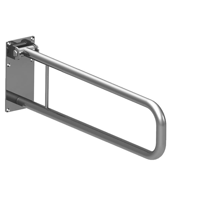 Поручень подъемный (откидной) для санузла 700х230 мм, труба Ø38 мм, полированный, AISI 304