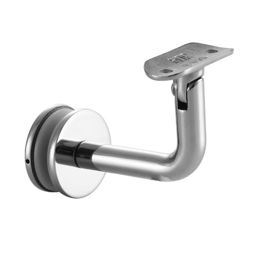 Держатель поручня Inoxstore на стекло, ложемент-шарнир под Ø 42,4 мм/50,8 мм, полированный, AISI 304