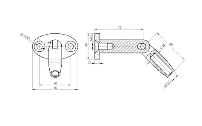 Стеклянный козырек Inoxstore на вантах, 1000х1000 мм
