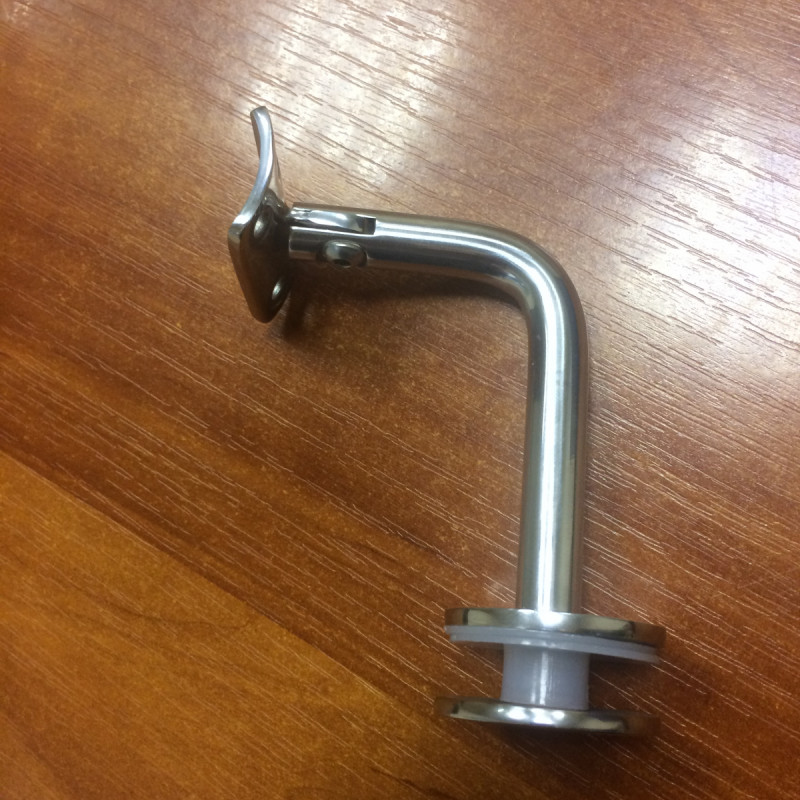 Держатель поручня Inoxstore на стекло, ложемент-шарнир под Ø 42,4 мм/50,8 мм, полированный, AISI 304