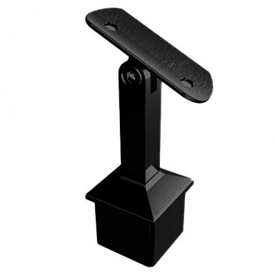 Кронштейн на стойку Inoxstore 40х40х1,5 мм, ложемент-шарнир под Ø 42,4 мм/50,8 мм, AISI 304, матовый RAL 9005