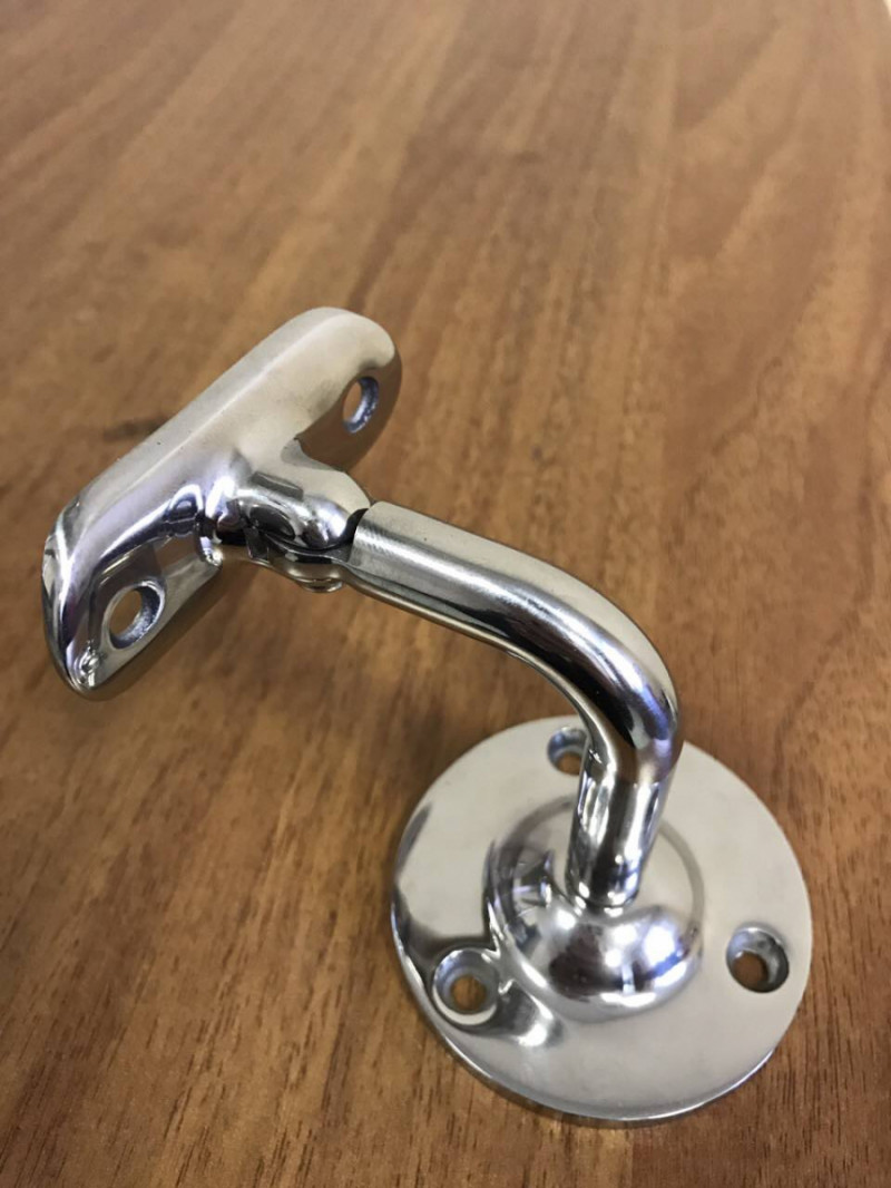 Держатель поручня Inoxstore литой, ложемент-шарнир под Ø 42,4 мм/50,8 мм, полированный, АISI 304