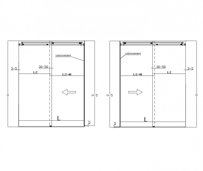 Комплект фурнитуры Inoxstore  F-3 для душевой кабины, сатинированный, AISI 304