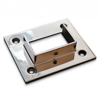 Фланец для поручня Inoxstore 50х25 мм с пазом 15х15 мм, полированный, AISI 304