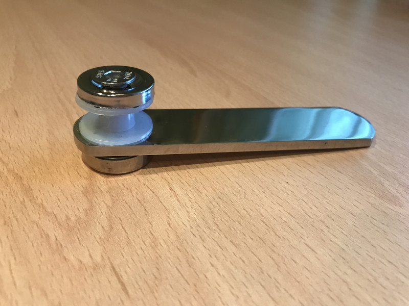 Стеклодержатель Inoxstore пластинчатый 23х115 мм, шайба 25 мм, под стекло 8-10 мм,  приварной, односторонний , полированный, AISI 304