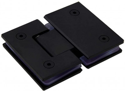 Петля Inoxstore "Престиж" стекло-стекло 180° для душевой кабины, чёрная, AISI 304