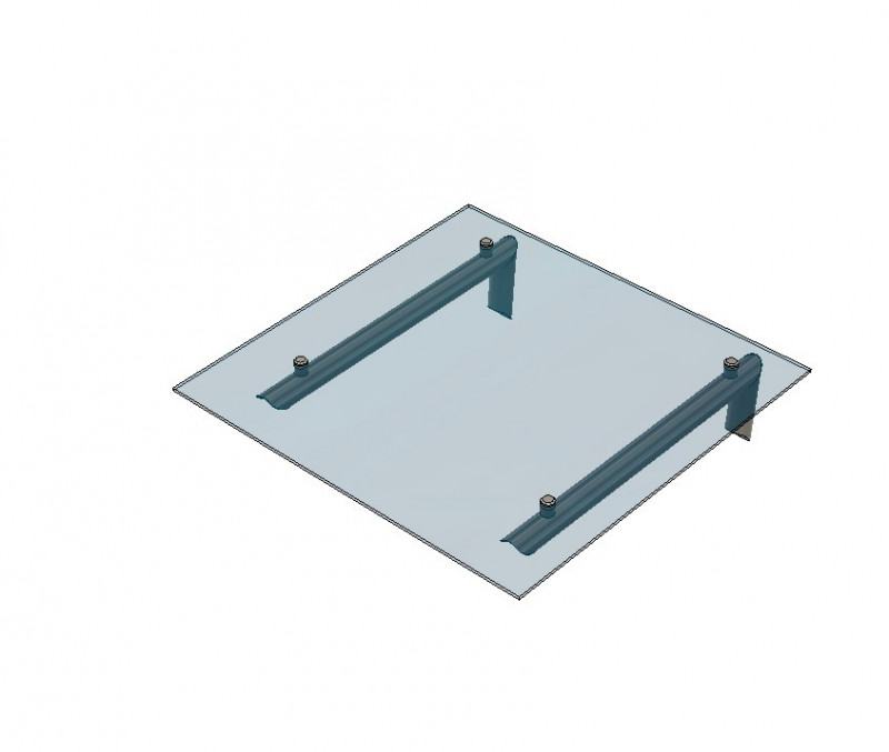 Стеклянный козырек Inoxstore на каркасе, 1000х2000 мм