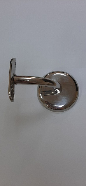 Держатель поручня Inoxstore с крышкой Ø 75х12 мм,  ложемент под Ø 42,4 мм/50,8 мм, полированный, AISI 304