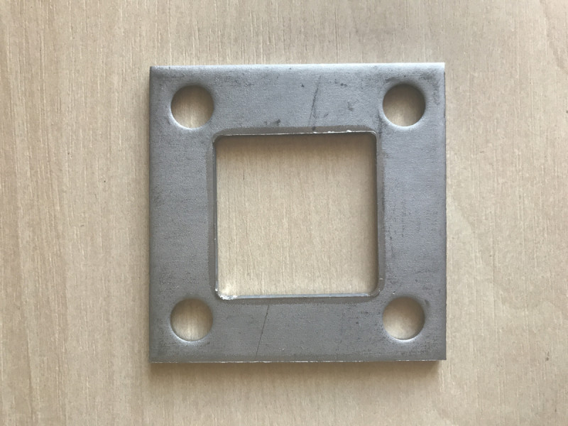 Фланец Inoxstore 75х75х3 мм / 40х40 мм, отверстия М10 мм, приварной, AISI 304