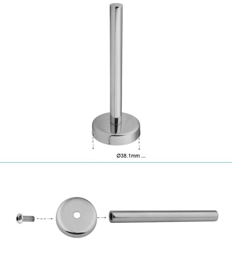 Кронштейн на стойку Inoxstore Ø 38,1х1,5 мм, с крышкой, h-100 мм, без ложемента, полированный, AISI 304