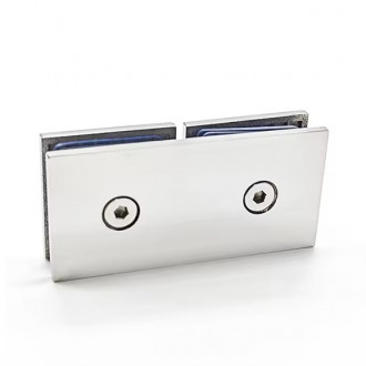 Соединитель стекла 45х90х4 мм на 180°, литой, полированный, AISI 304