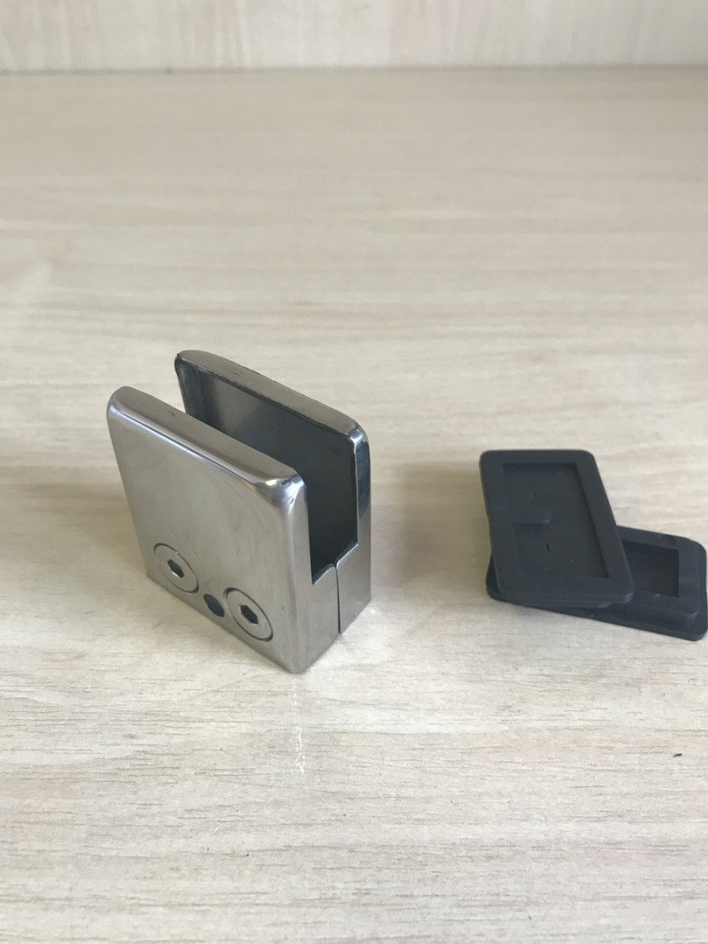 Стеклодержатель Inoxstore штампованный квадратный 45х45х25 мм / Ø 0 мм, под стекло 8 мм, сатинированный, AISI 304