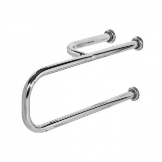 Поручень настенный для раковины боковой для инвалидов 520х230 мм Inoxstore, левый, полированный, AISI 304