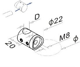 Ригеледержатель Inoxstore Ø 12х38,1 мм, литой, полированный, AISI 304