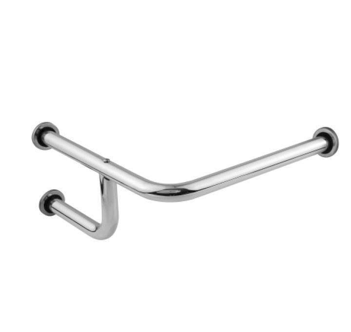 Поручень под раковину настенный угловой 730х550х200 мм, Inoxstore, левый, полированный, AISI 304