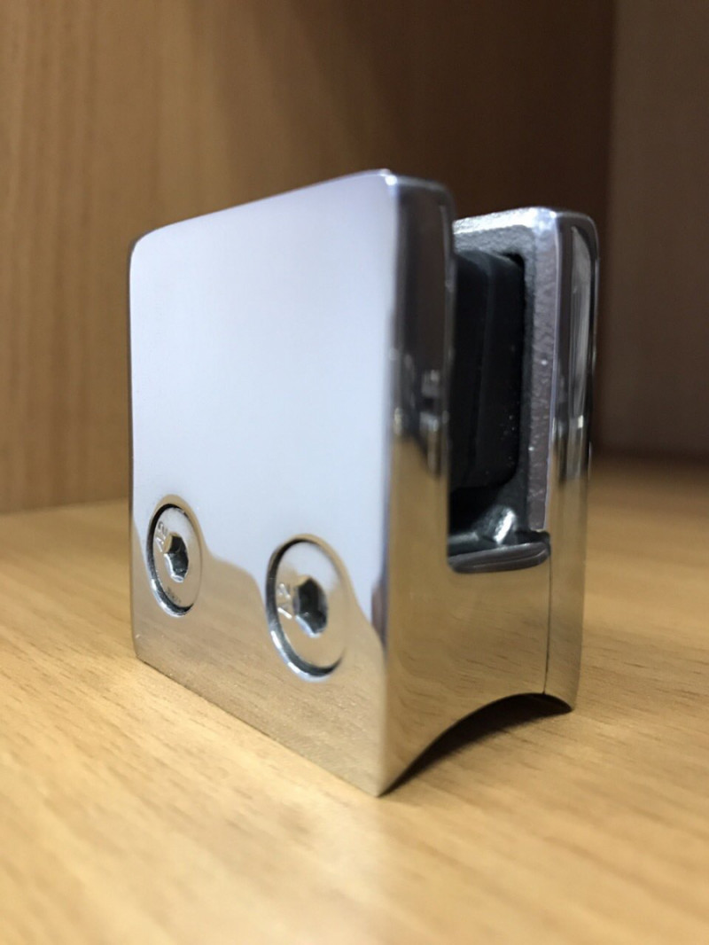 Стеклодержатель Inoxstore литой квадратный 45х45х27 мм / Ø 38,1 мм, под стекло 10 мм, полированный, AISI 304