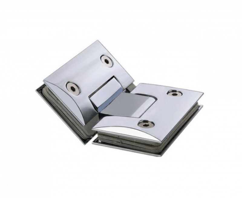 Петля Inoxstore "Гонор" 135° стекло-стекло, выпуклый, сатинированная, AISI 304