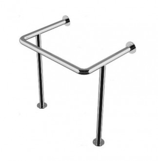 Поручень под раковину Inoxstore с двумя опорами из нержавеющей, полированный, 750х730х550 мм