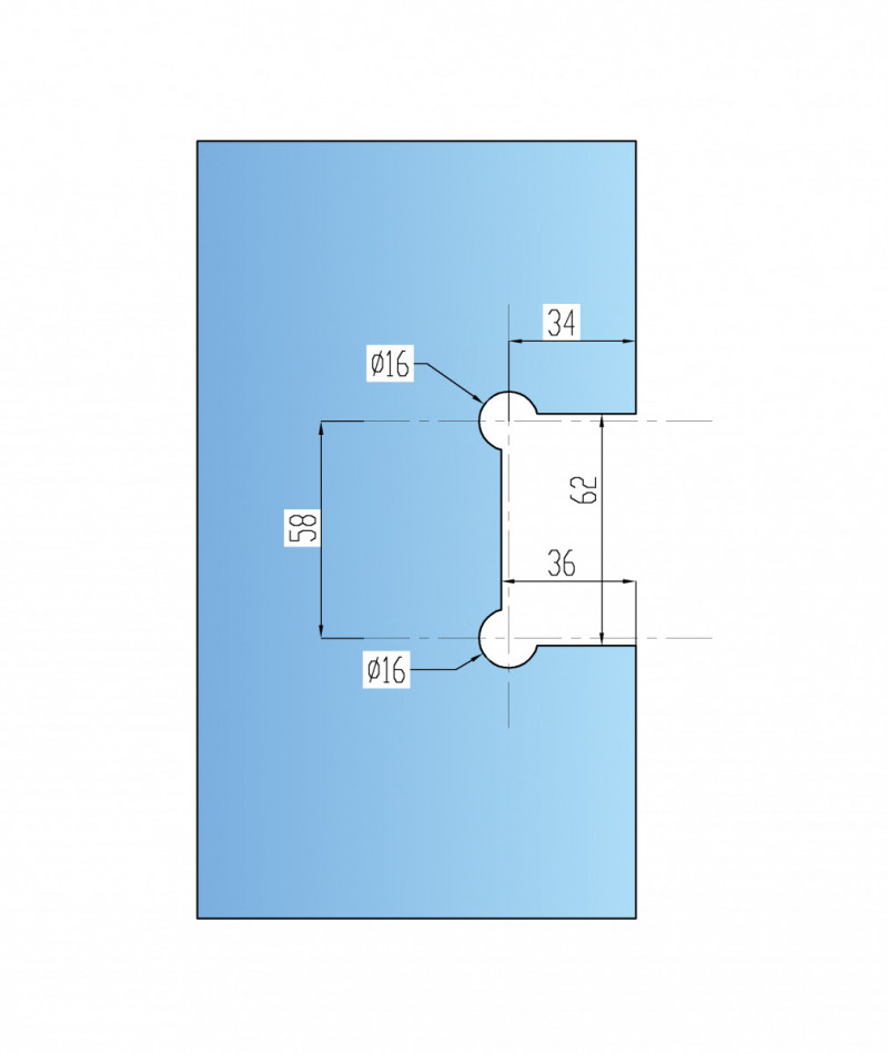Стеклодержатель Inoxstore "Элегант" 90° стена-стекло, с фаской, полированная, AISI 304