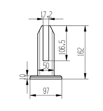 Стеклодержатель Inoxstore напольный литой, 50х45х162 мм, полированный, AISI 304