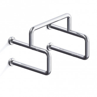 Поручень настенный для писсуара для инвалидов 500х500х400 мм, труба Ø38 мм, полированный, AISI 304