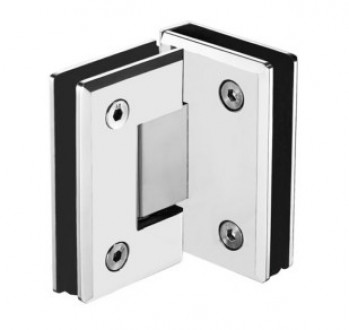 Петля Inoxstore "Элегант" 90° стекло-стекло, с фаской, сатинированная, AISI 304