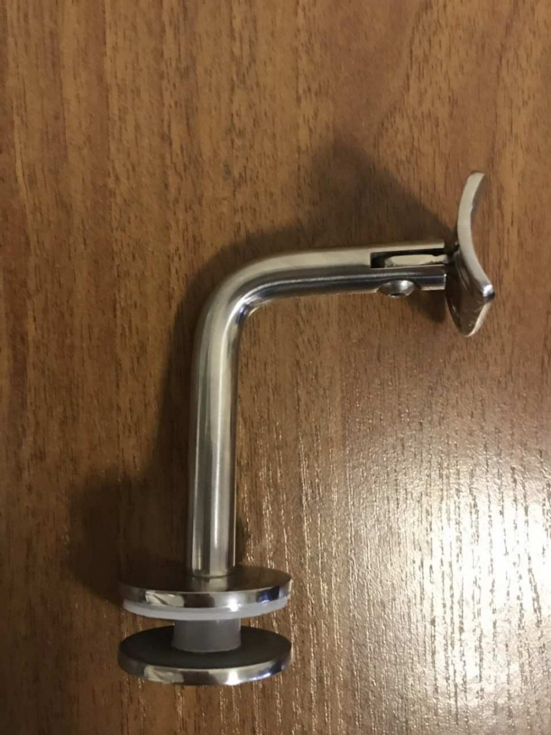 Держатель поручня Inoxstore на стекло, ложемент-шарнир под Ø 42,4 мм/50,8 мм, полированный, AISI 304