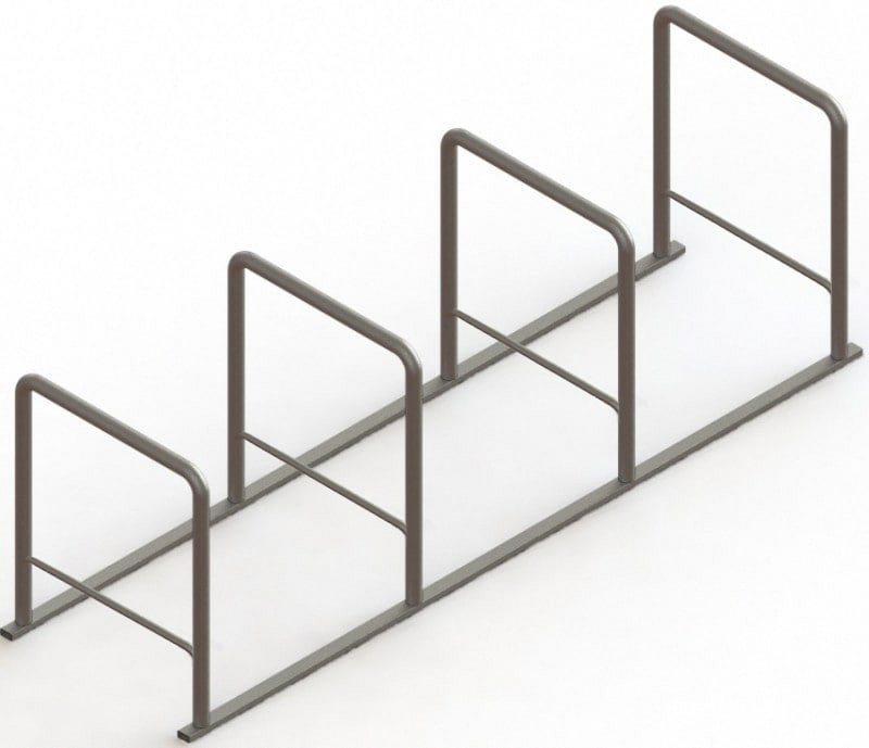 Велопарковка Inoxstore (П-образная) на 4-8мест(4 дуги)  из нержавеющей стали AISI 304, полированная, 925х2850х750 мм