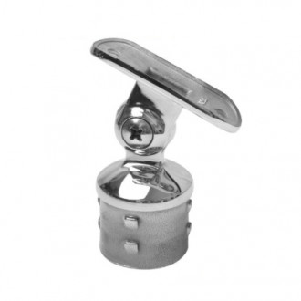 Кронштейн на стойку Inoxstore Ø 38,1х1,5 мм, с насечками, ложемент-шарнир под Ø 42,4 мм/50,8 мм, полированный, AISI 304