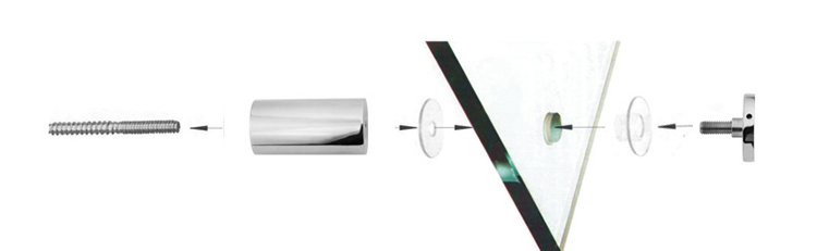 Точечное крепление стекла Inoxstore Ø 50х35 мм, полированный, AISI 304