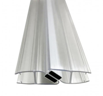 Уплотнитель Inoxstore стекло-стекло с магнитом 180°, под стекло 8 мм, для душевой кабины, ПВХ, ультрапрозрачный