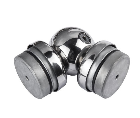 Поворот поручня Inoxstore Ø 50,8х1,5 мм - уплотнительные резинки, регулируемый, полированный, AISI 304